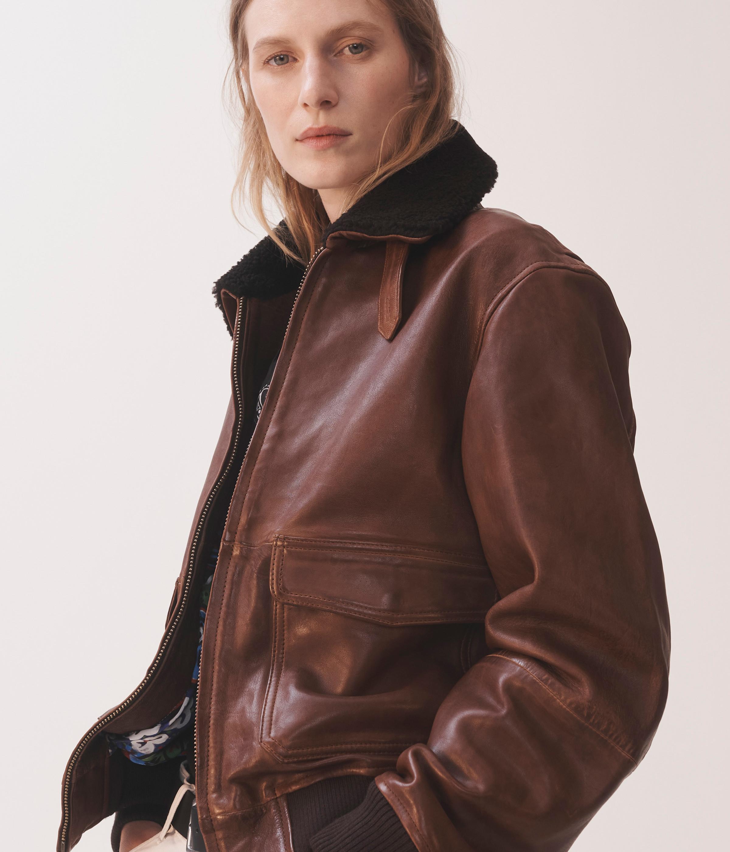 DAVID BAILEY LEATHER AVIATOR JACKET
